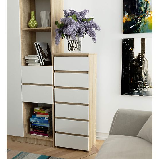CHEST OF DRAWERS CL6 PK OAK SONOMA / WHITE