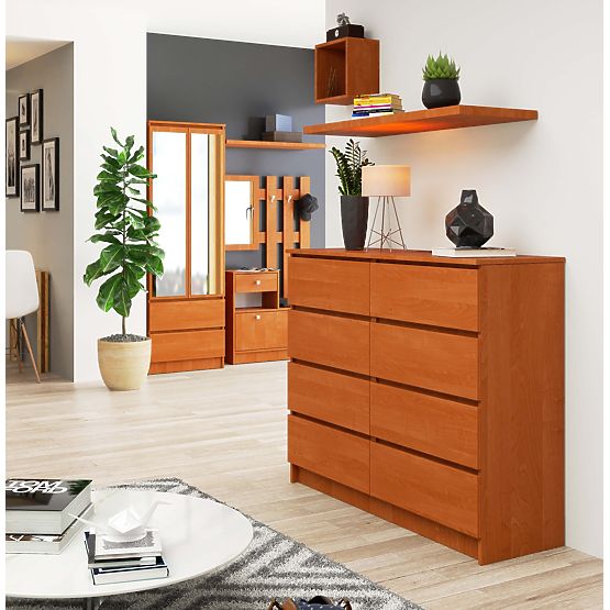CHEST OF DRAWERS K 120 cm 8 DRAWERS ALDER