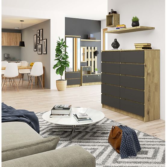 CHEST OF DRAWERS K120 10SZ CLP PK OAK ARTISAN / GRAY