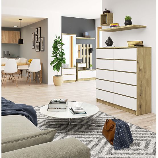 CHEST OF DRAWERS K120 10SZ CLP PK OAK ARTISAN / WHITE