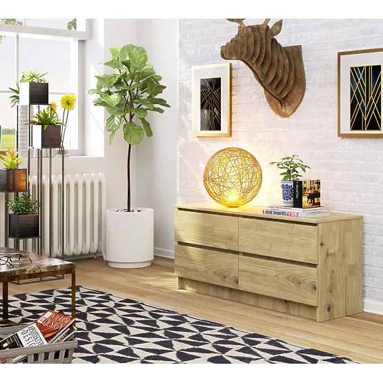 CHEST OF DRAWERS K120 4SZ CLP PK OAK ARTISAN