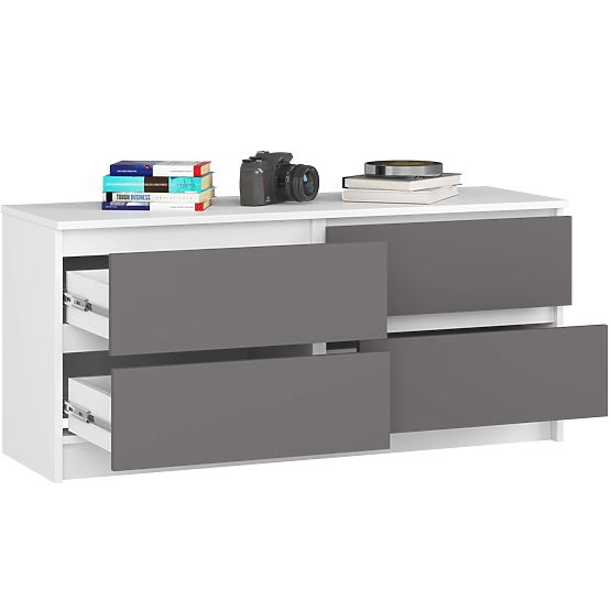 CHEST OF DRAWERS K120 4SZ CLP PK WHITE / GRAY