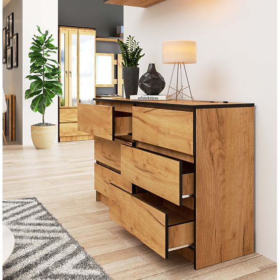 CHEST OF DRAWERS K120 6SZ CLP OAK CRAFT