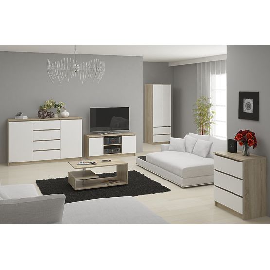 CHEST OF DRAWERS K120 6SZ CLP PK OAK SONOMA / WHITE
