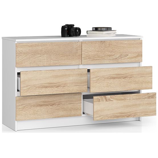 CHEST OF DRAWERS K120 6SZ CLP PK WHITE / SONOMA