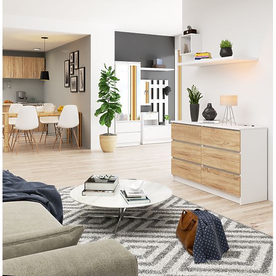 CHEST OF DRAWERS K120 6SZ CLP PK WHITE / SONOMA