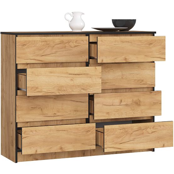 CHEST OF DRAWERS K120 8SZ CLP PK CRAFT OAK