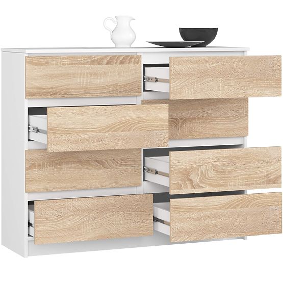 CHEST OF DRAWERS K120 8SZ PK WHITE / SONOMA