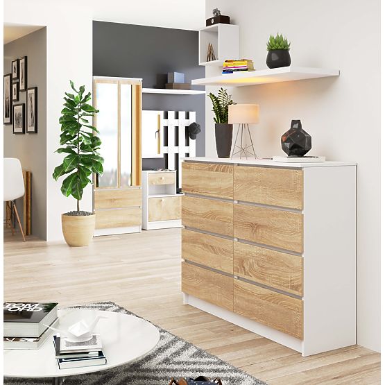 CHEST OF DRAWERS K120 8SZ PK WHITE / SONOMA