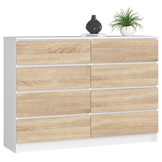 CHEST OF DRAWERS K140 8SZ CLP PK WHITE / SONOMA