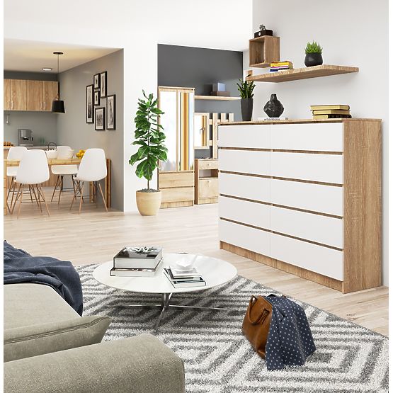 CHEST OF DRAWERS K160 10SZ CLP PK OAK SONOMA / WHITE