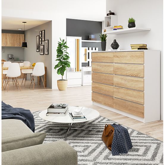 CHEST OF DRAWERS K160 10SZ CLP PK WHITE / SONOMA