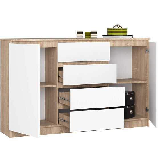 CHEST OF DRAWERS K160 2D 4SZ CLP PK OAK SONOMA / WHITE