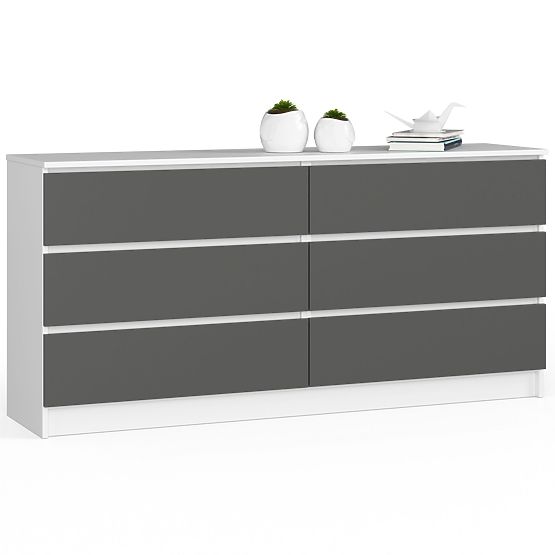 CHEST OF DRAWERS K160 6SZ CLP PK WHITE / GRAY
