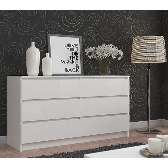 CHEST OF DRAWERS K160 6SZ CLP PK WHITE