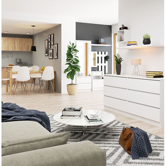 CHEST OF DRAWERS K160 6SZ CLP PK WHITE