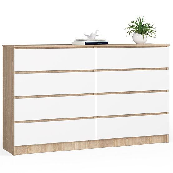 CHEST OF DRAWERS K160 8SZ CLP PK OAK SONOMA / WHITE