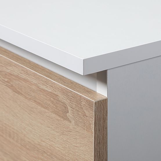 CHEST OF DRAWERS K160 8SZ CLP PK WHITE / OAK SONOMA
