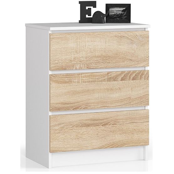 CHEST OF DRAWERS K60 3SZ CLP WHITE / SONOMA