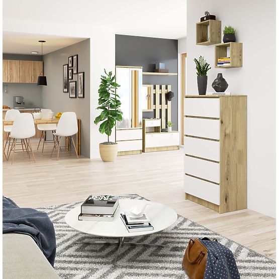 CHEST OF DRAWERS K60 5SZ CLP PK OAK ARTISAN / WHITE