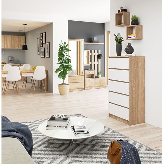 CHEST OF DRAWERS K60 5SZ CLP PK OAK SONOMA / WHITE