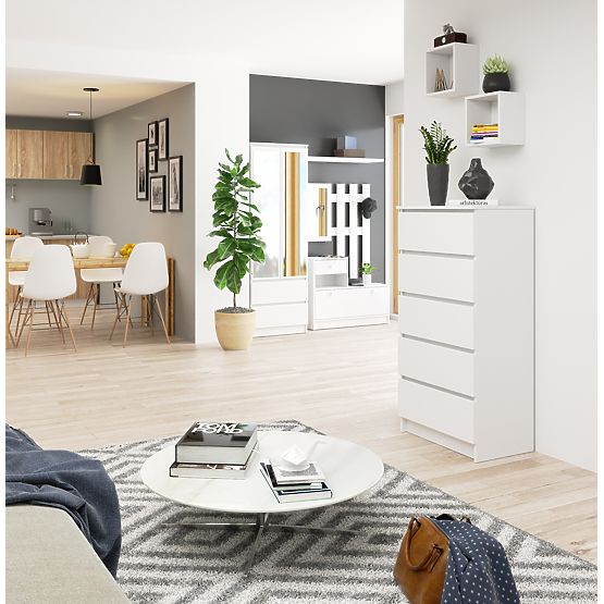 CHEST OF DRAWERS K60 5SZ CLP PK WHITE