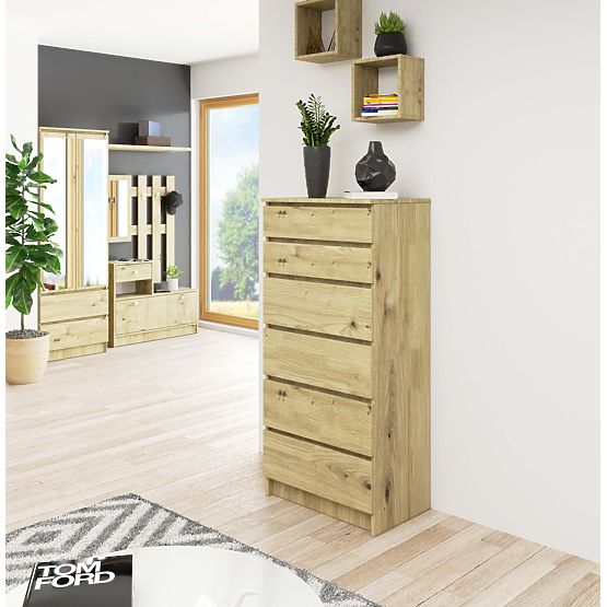 CHEST OF DRAWERS K60 6SZ CLP PK OAK ARTISAN