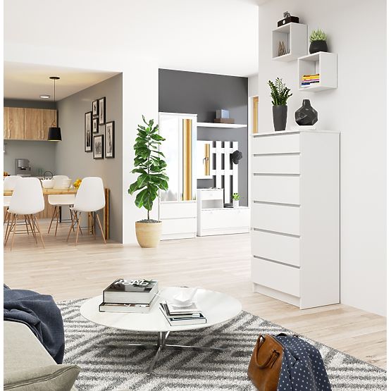 CHEST OF DRAWERS K60 6SZ CLP PK WHITE