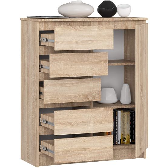 CHEST OF DRAWERS K80 1D 5SZ PK OAK SONOMA
