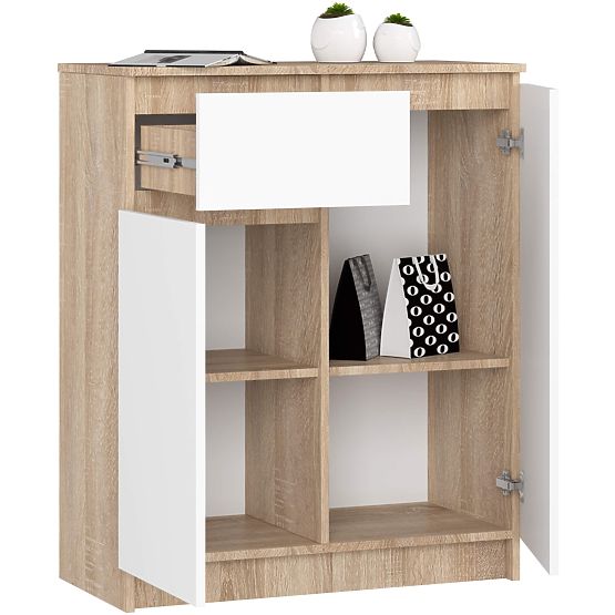 CHEST OF DRAWERS K80 2D 1SZ CLP PK OAK SONOMA / WHITE