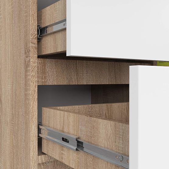 CHEST OF DRAWERS K80 JERRY 1D 3DR PK OAK SONOMA / WHITE