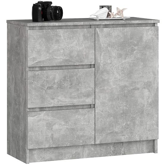 CHEST OF DRAWERS K80 JERRY 1D 3SZ PK CONCRETE