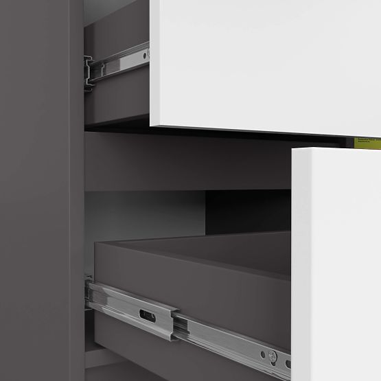 CHEST OF DRAWERS K80 JERRY 1D 3SZ PK GRAPHITE GRAY / WHITE