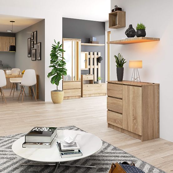 CHEST OF DRAWERS K80 JERRY 1D 3SZ PK OAK SONOMA