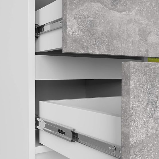 CHEST OF DRAWERS K80 JERRY 1D 3SZ PK WHITE / CONCRETE