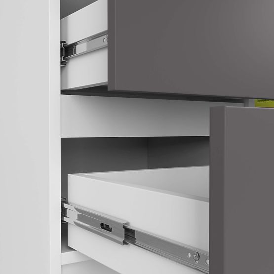 CHEST OF DRAWERS K80 JERRY 1D 3SZ PK WHITE / GRAPHITE GRAY