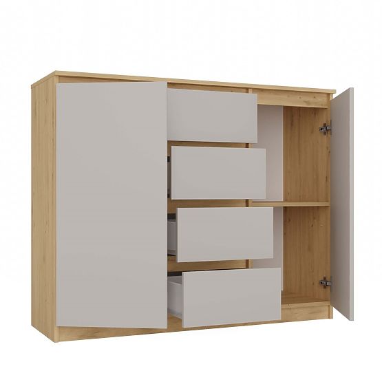 Chest of Drawers Malwa 2D4S 120 OAK ARTISAN CASHMERE BEIGE