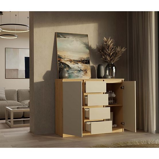 Chest of Drawers Malwa 2D4S 120 OAK ARTISAN CASHMERE BEIGE