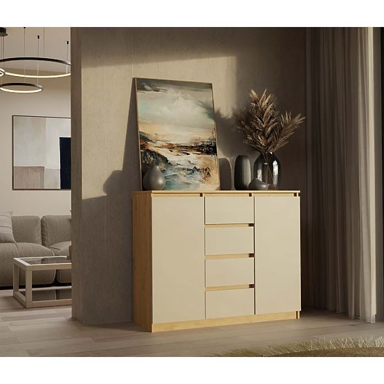 Chest of Drawers Malwa 2D4S 120 OAK ARTISAN CASHMERE BEIGE