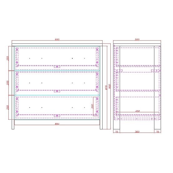 Chest of Drawers Manhattan - grey