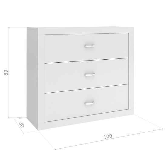 Chest of Drawers Philip - white-gray
