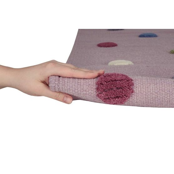 Children's rug dotted - pink