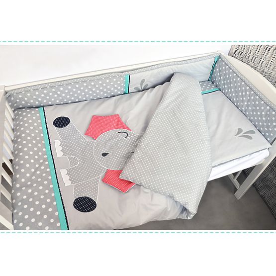 Children 3-dílné bedding slonik gray