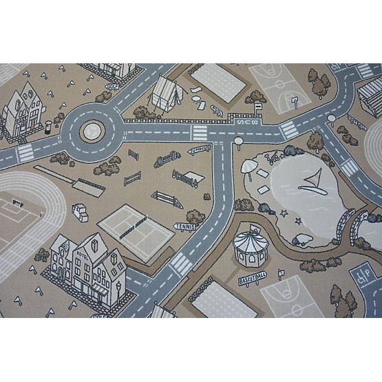 Children's anti-skid rug Street beige