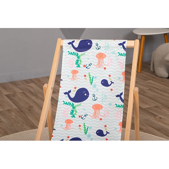 Children's beach chair Whales and jellyfish