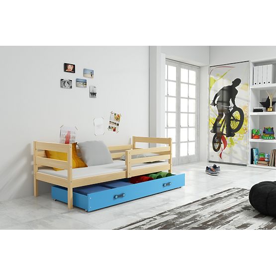 Children bed Erik 190x80 cm - natural-blue