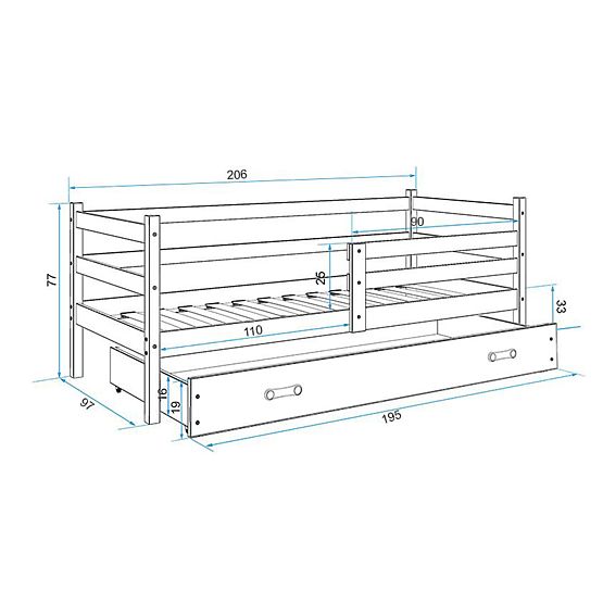 Children bed Erik - grey