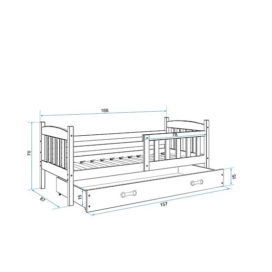 Children bed Exclusive grey - white detail