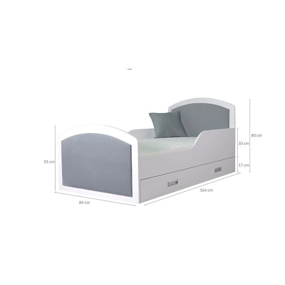 Children bed QUEEN gray 160x80 cm