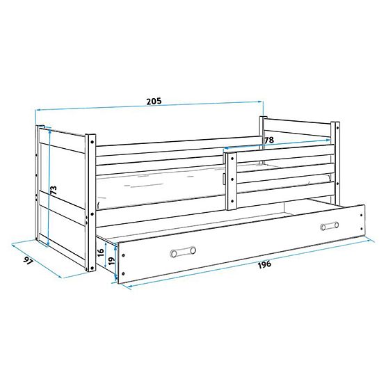 Children bed Rocky - gray-white